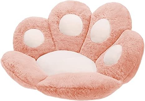 Cat Paw Cushion Lazy Sofa Office Chair Cushion Bear Paw Warm Floor Cute Seat Pad for Dining Room Bedroom Comfort Chair for Health Building Pink（31.4x27.5inch）