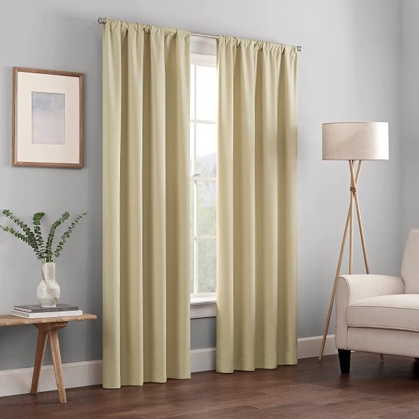ECLIPSE Kendall Solid Blackout Window Curtains for Bedroom (Single Panel), 42" x 63"