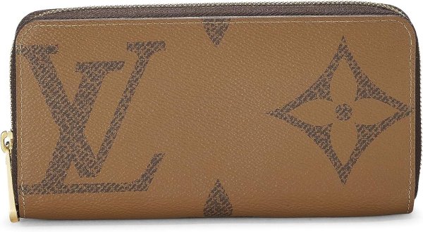 Pre-Loved Brown Giant Monogram Reverse Zippy Continental Wallet, Brown

