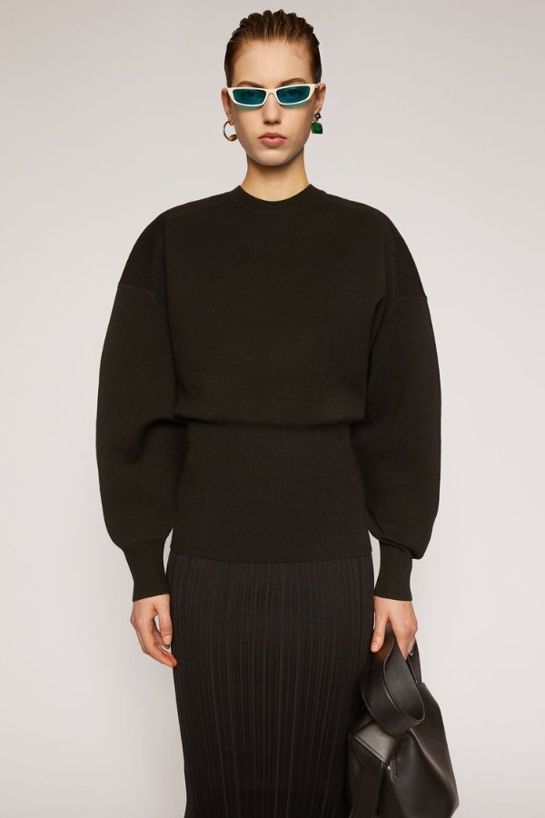 Dolman-sleeve sweater Black