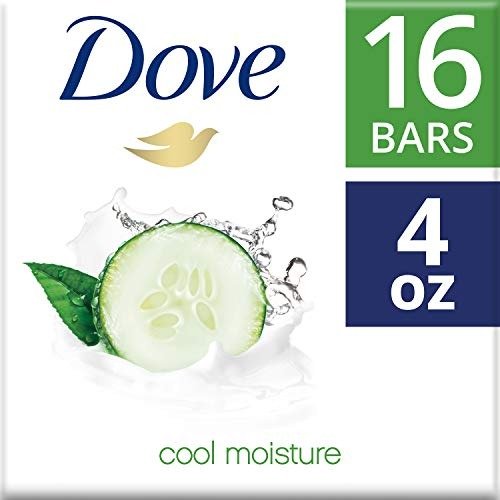 More Moisturizing than Bar Soap, Cucumber and Green Tea Beauty Bar, 4 Ounce, 16 Count (Pack of 1)