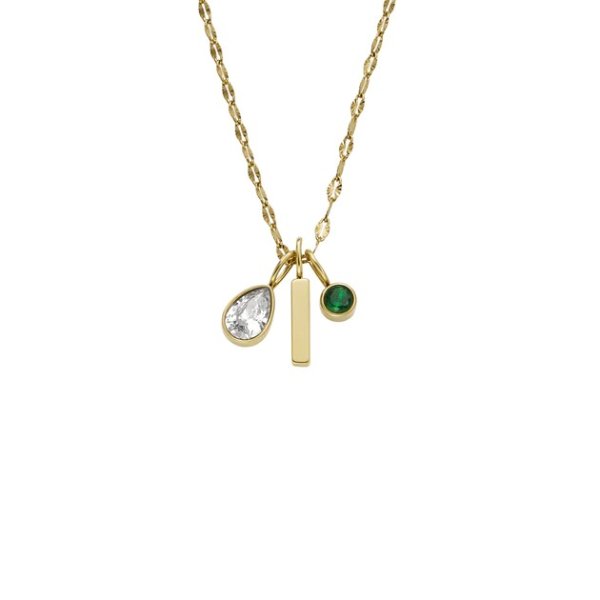 women's sadie seasonal sparkle gold-tone stainless steel chain necklace