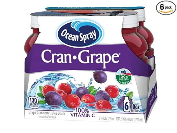 Juice Drink, Cran-Grape, 10 Ounce Bottle (Pack of 6)