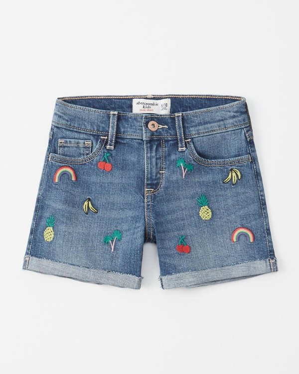 girls patch midi shorts | girls up to 50% off sale | Abercrombie.com