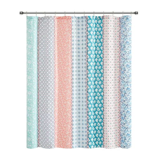 The Pioneer Woman Ditsy Patchwork Cotton-Rich Shower Curtain, 72"x72"