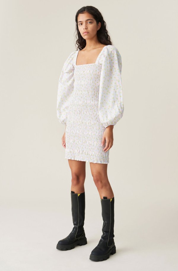 (US) Printed Cotton Poplin Smock Mini Dress ( 171.00 USD ) | Shop your new Printed Cotton Poplin Smock Mini Dress at.COM