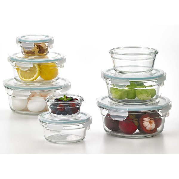 16-Piece Round Shape Glass Food Storage Set
