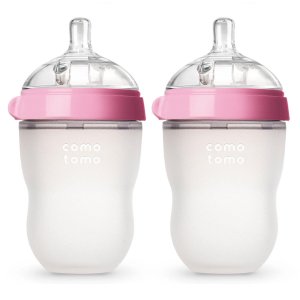Comotomo Baby Bottle, Pink, 8 Ounce, 2 Count