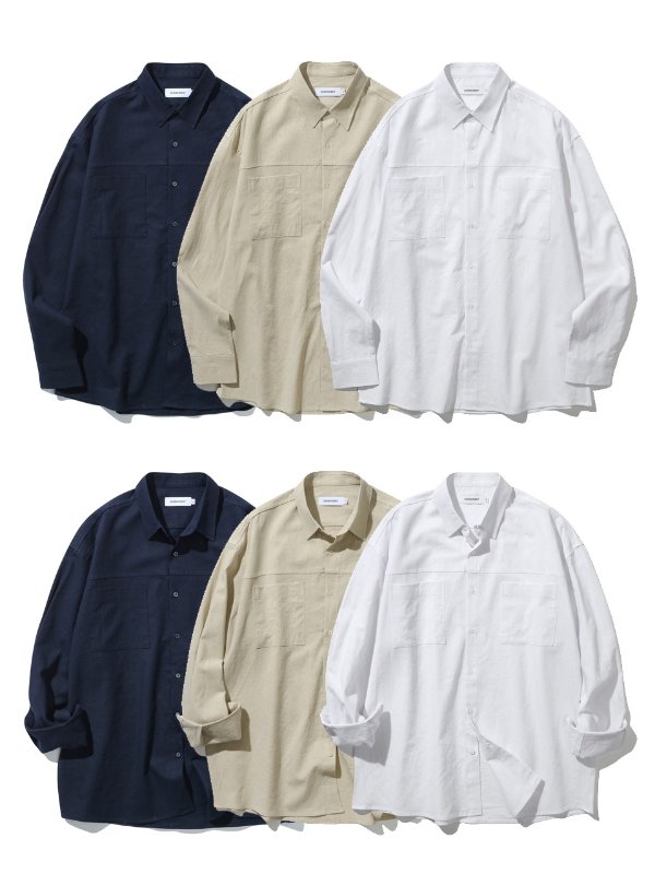 Linen Bio Two Pockets Shirt (3 Colors)