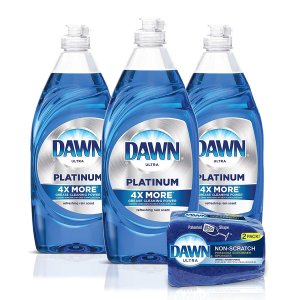 史低价：Dawn Platinum 洗洁精3瓶，送2片百洁布