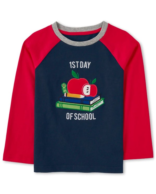 Boys Long Sleeve Embroidered 'My 1st Day Of School' Raglan Top - Teacher's Favorite | Gymboree - TIDAL
