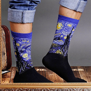 Chalier 4 Pairs / 5 Pairs Womens Famous Painting Art Printed Funny Casual Cotton Crew Socks @ Amazon