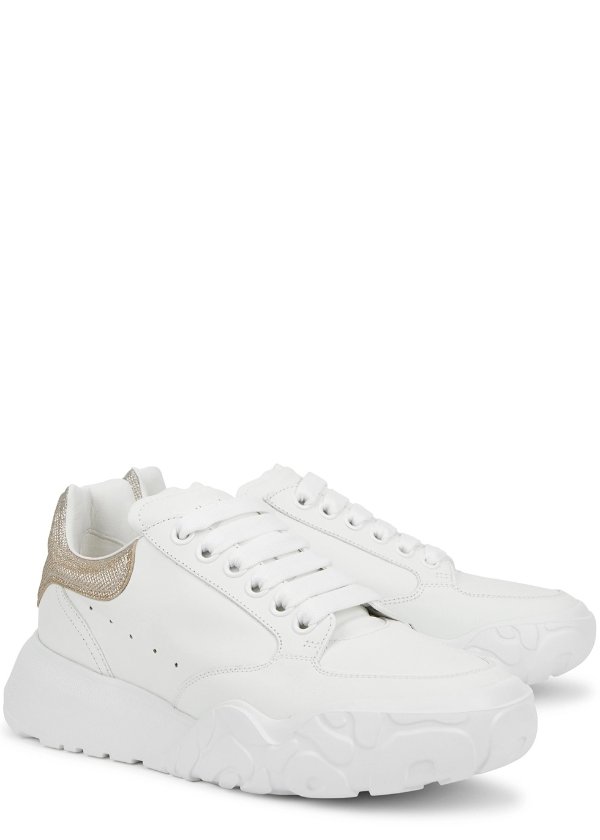 Court panelled leather sneakers