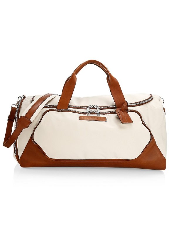 Leather-Trimmed Duffel Bag