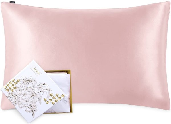 Silk Pillowcase for Hair and Skin Standard-100% Mulberry Silk 19 Momme Both Sides Silk Bed Pillow Cover with Hidden Zipper, 1 Pc (Standard Size 20''x26'', Rosy Pink)