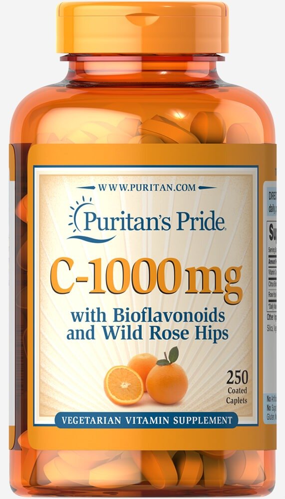 Vitamin C-1000 mg with Bioflavonoids & Rose Hips 250 Caplets | Spring Sale Supplements | Puritan's Pride