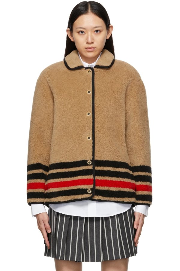 Beige Wool Striped Kettlewell Jacket