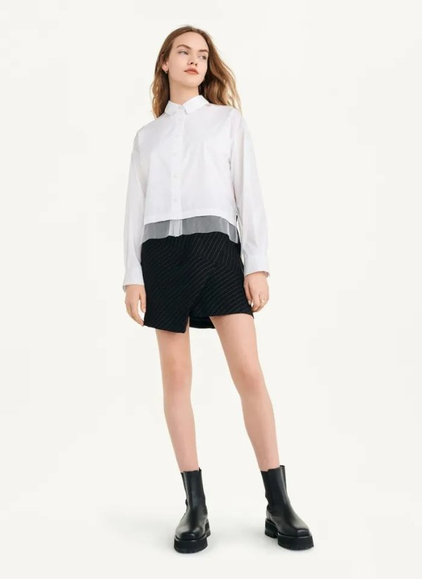 Buy Cropped Mixed Media Top Online - DKNY