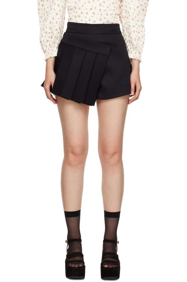 SSENSE Exclusive Black Pleated Shorts
