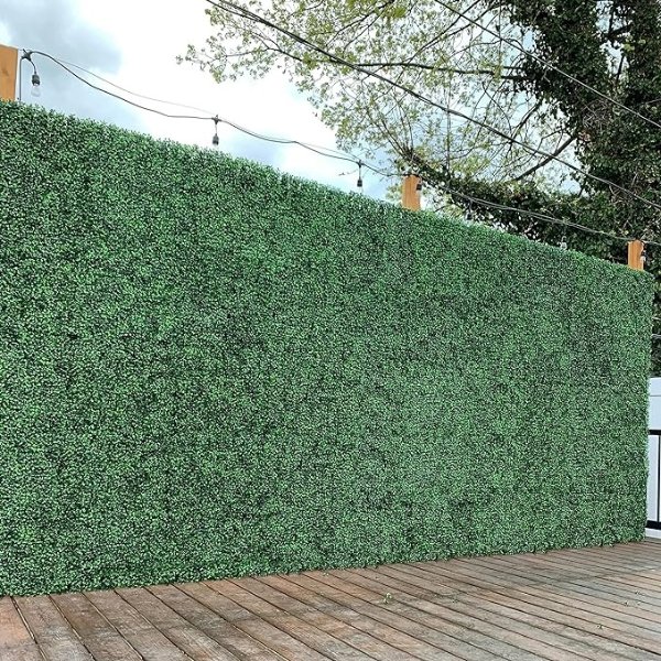 12PCS 24″ x 16″ Artificial Boxwood Panels Boxwood Hedge Panel Grass Wall Backdrop Green Wall Privacy Panels Boxwood Topiary for Home/Garden Decor