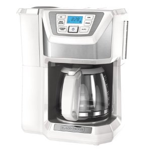 BLACK+DECKER Mill & Brew 12-Cup* Programmable Coffeemaker with Built-In Grinder, White, CM5000WD @ Walmart