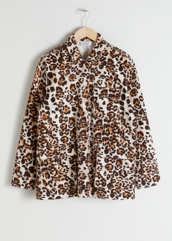 Jaguar Print Cotton Workwear Jacket