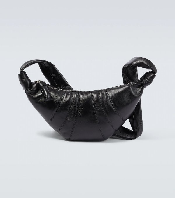 Croissant Small Leather Shoulder Bag in Black - Lemaire | Mytheresa