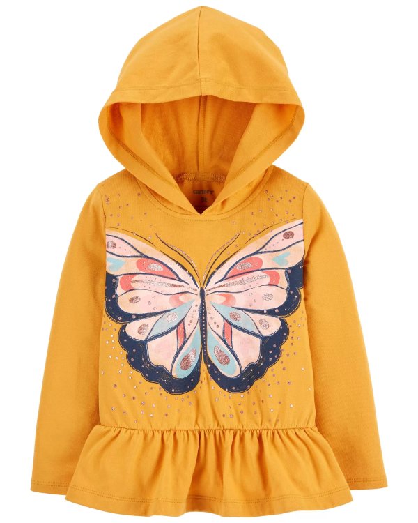 Butterfly Hooded Jersey Tee