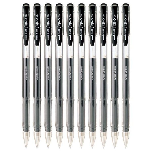 Signo Dx Um-100 Gel Ink Pen - 0.5 Mm - 10 Pcs - Uni Mitsubishi Pencil(Black)
