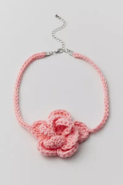 Crochet Flower Choker Necklace