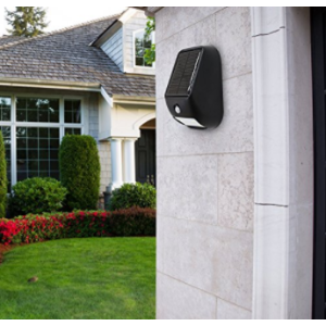 XINREE Easy-install 2 Way Power Ultra Bright Solar Light Outdoor Wireless Waterproof Security Motion Sensor Light for Patio,Deck,Yard,Garden,Driveway,Garage,Light More than 8 Hours Black Shell