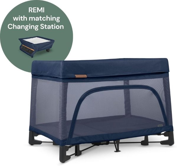 REMI Playard + Changing Station Bundle - Noa (Navy Melange)
