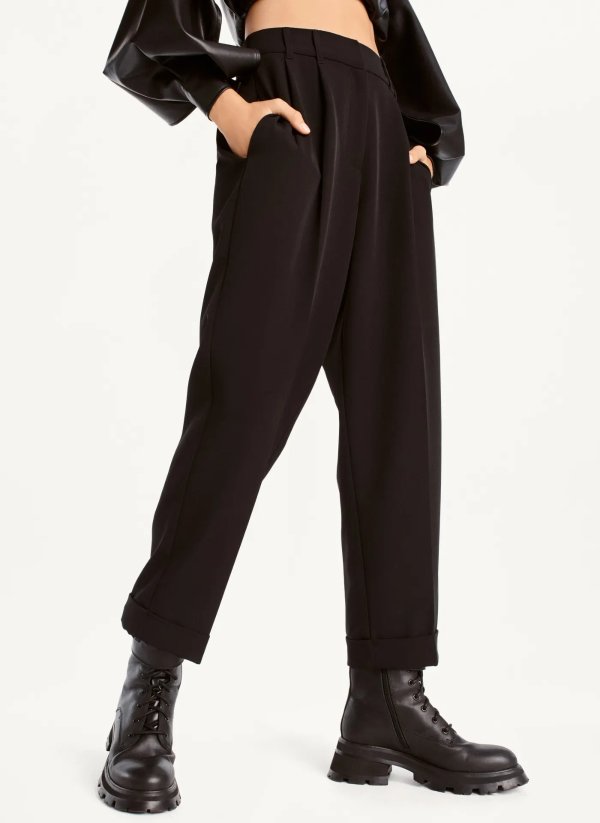 Buy High Rise Pleated Pants Online - DKNY