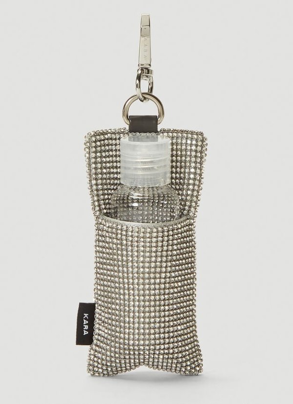 10.10Crystal Mesh Sanitiser Pouch in Silver