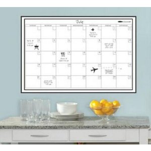 Brewster Wall Pops Peel & Stick White Board with Marker Monthly Calendar