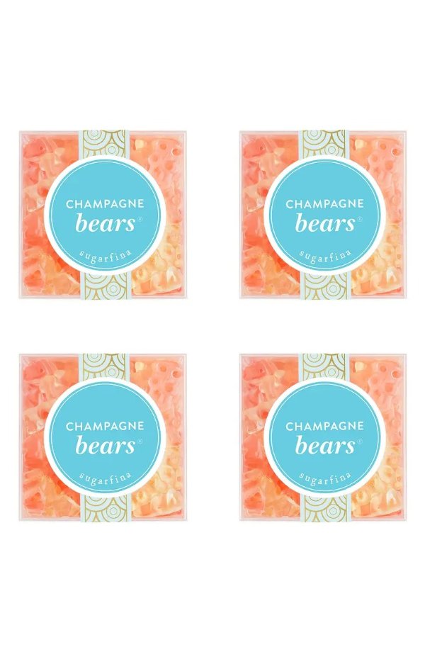 Champagne Bears Set of 4 Candy Cubes