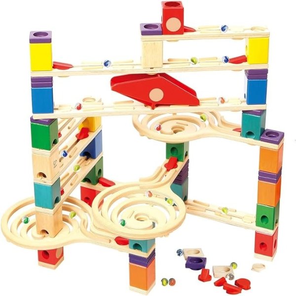 Quadrilla Wooden Marble Run Construction - Vertigo - Quality Time Playing Together Wooden Safe Play - Smart Play for Smart Families