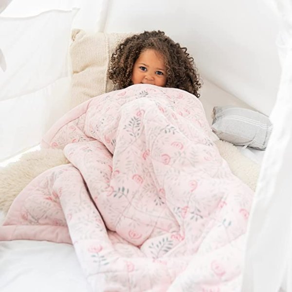 aden + anais Embrace Cozy Toddler-Bed Weighted Blanket for Infants and Kids – 2.65 Pounds 31” x 40” – Machine Washable – Sherpa Winter Blanket – Morris Vine