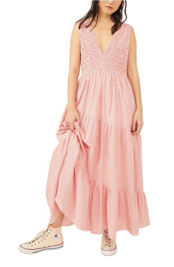 Juno Sleeveless Smocked Tiered Maxi Dress
