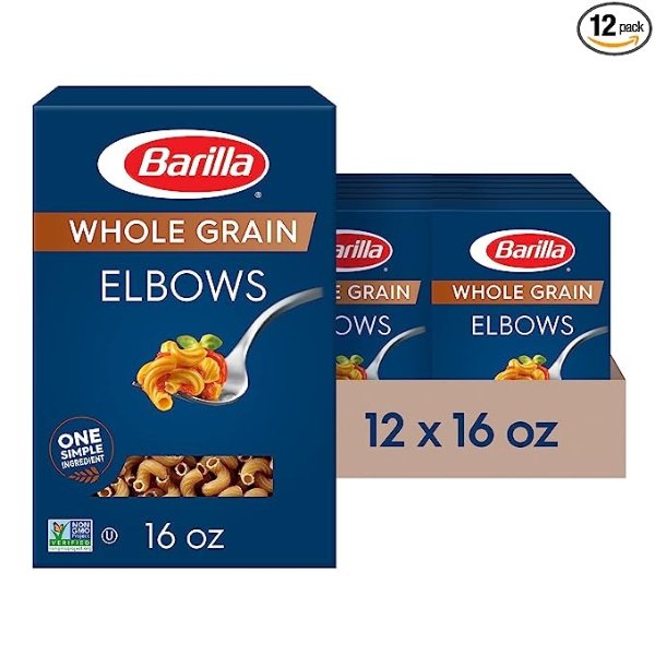 Whole Grain Pasta, Elbows, 16 Ounce (Pack of 12)