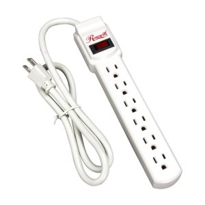 Rosewill RPS-100 6-Outlet Power Strip, 125V Input, 1875 Watts Maximum Power Output, 3 Feet Cord