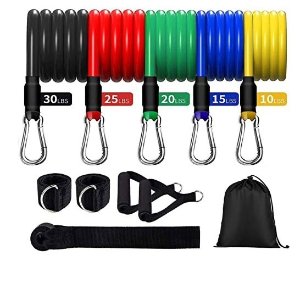 Aleath Resistance Bands Set Exercise Bands, Home Workout Bands for Men Women with Handles/Door Anchor/Ankle Straps - Resistance Training,Home Workouts Gym -11PCS