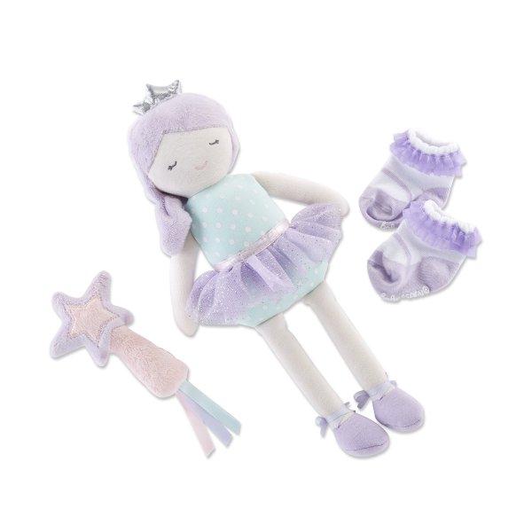 Phoebe the Fairy Princess Plush Plus Rattle and Socks for Baby