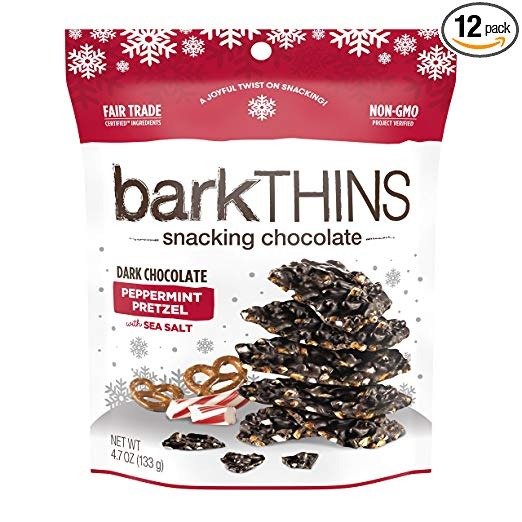 barkTHINS Christmas Chocolate (Dark Chocolate Pretzel with Sea Salt) 4.7 Ounce (Pack of 12)