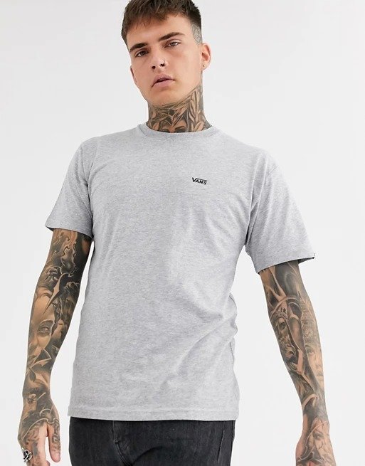 Left Chest logo t-shirt in athletic heather 