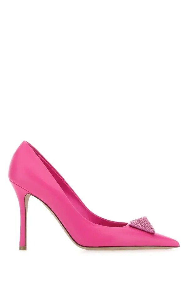 Pink PP leather One Stud pumps