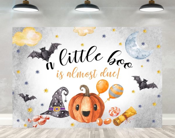 Ticuenicoa 5×3ft Halloween Pumpkin Boo Backdrop Boys Girls First Birthday Photography Background