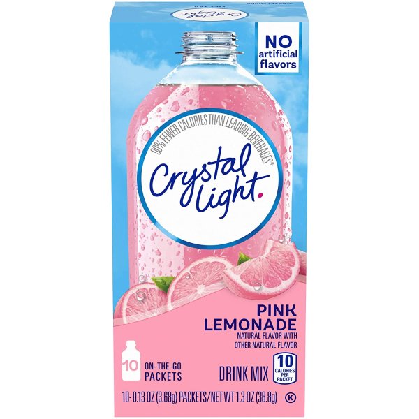 Crystal Light 柠檬水果汁调味粉 10包 1.3oz
