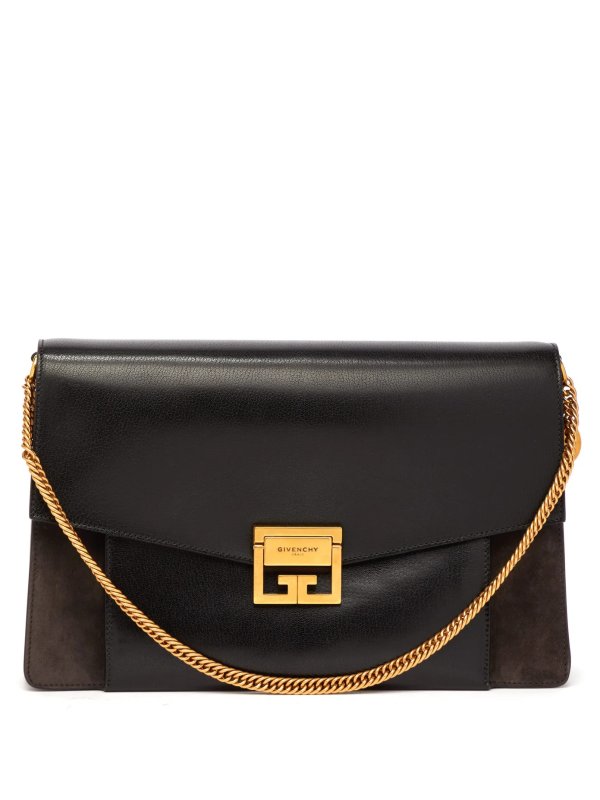 GV3 large suede and leather shoulder bag | Givenchy | MATCHESFASHION US