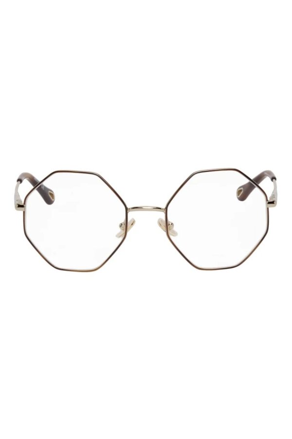 Gold & Tortoiseshell Joni Octagonal Glasses